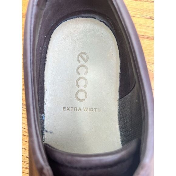 Ecco Soft 7 Brown Leather Low Top Lace Up Extra Width Sneaker Casual Shoe Sz 46 - Picture 12 of 13